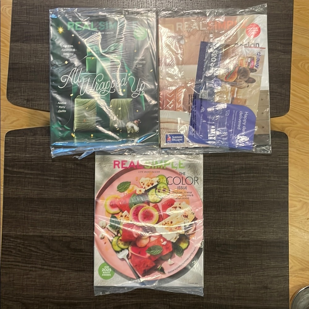 Colorful set of Real Simple Magazines